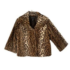 INC International Concepts Animal Print Teddy Jacket